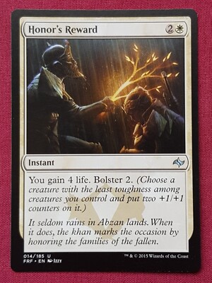 Magic The Gathering FATE REFORGED HONOR'S REWARD white card MTG | eBay Magic The Gathering FATE REFORGED HONOR'S REWARD white card MTG | eBay