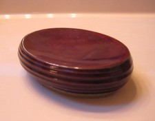 Joseph Abboud Chocolate Brown Soap Dish Glazed Ceramic Pottery MINT!