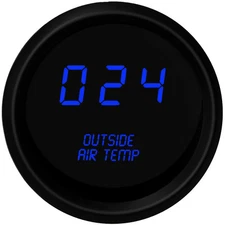 Universal Digital Outside Air Temp Gauge Blue LEDs Black Bezel Lifetime Warranty