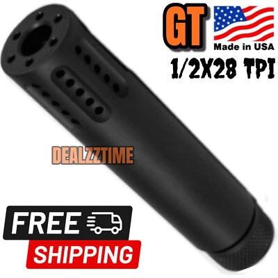 G2T BLACK 5.45'' Compensator 1/2x28 brake Slips over with Treads at 3.75'' GT