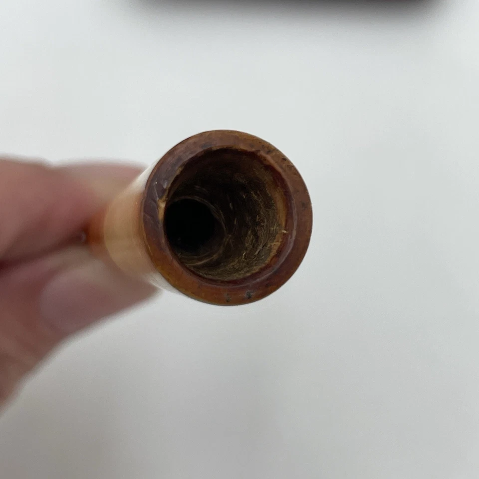 Antique French Cigarette Amber Leather Case Pipe Cigar Fratelli Brothers Italy - Image 2 of 4