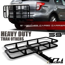Blk Mesh Foldable Trailer Hitch Luggage Cargo Carrier Rack Hauler Basket 59" G04