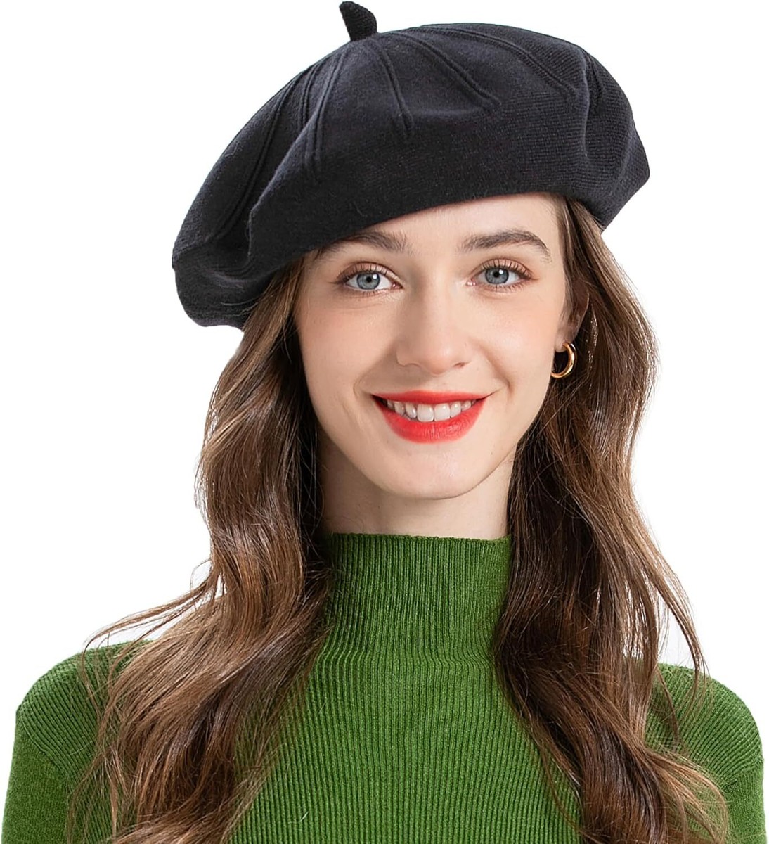 帽子 GLITTER KNIT BERET AIBEARTY Women Girls Sparkly Sequin Beret Hat Fashion Fun