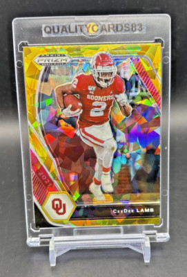 CEEDEE LAMB GOLD CRACKED ICE REFRACTOR CARD WITH CASE NFL DALLAS COWBOYS