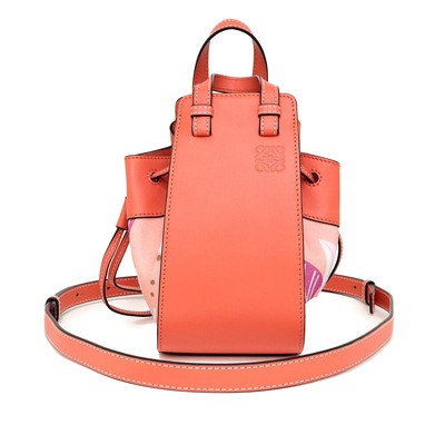 LOEWE Paulaz Ibiza Hammock Drawstring Calfskin Handbag, Orange 328.72.V03