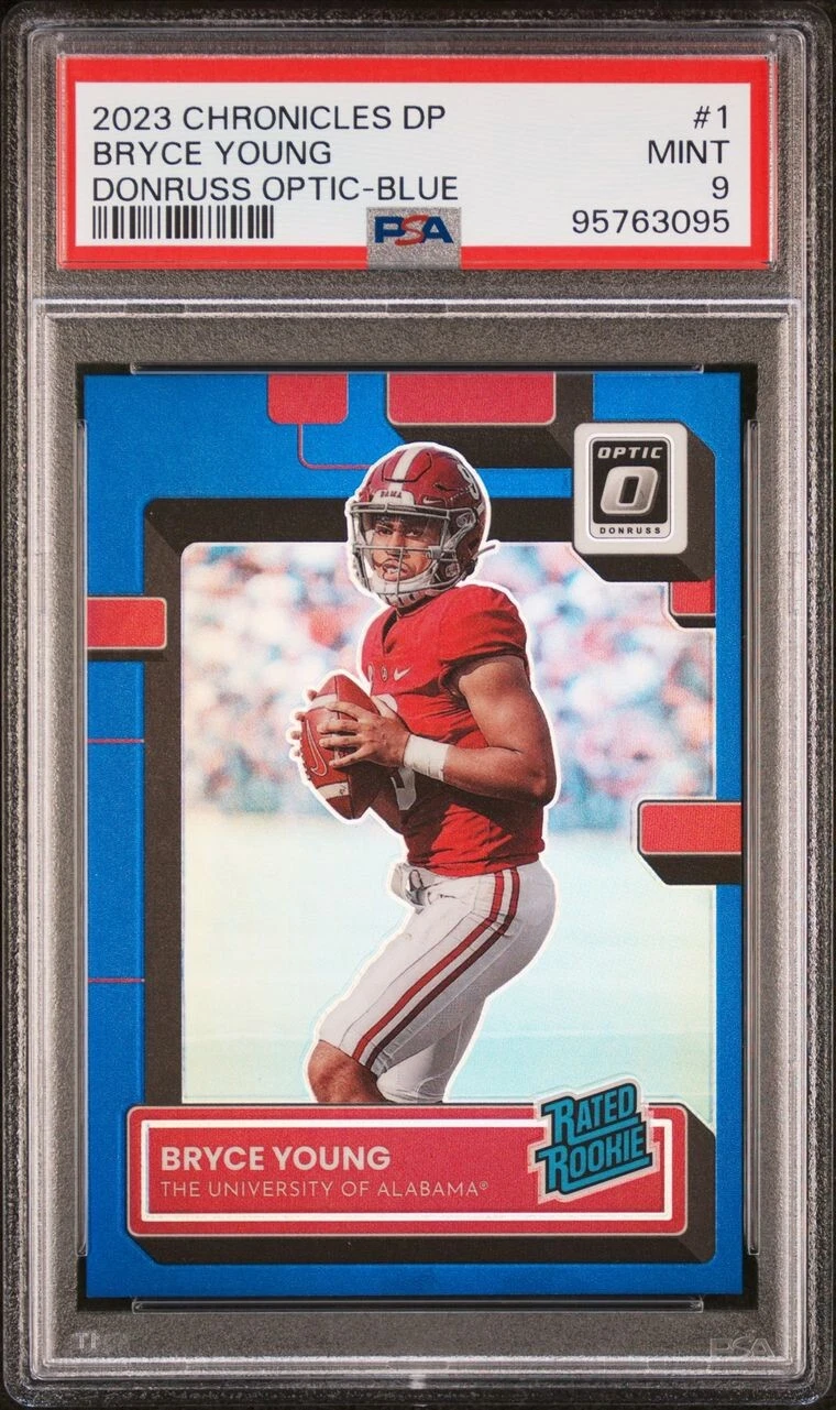 Bryce Young Panini Chronicles Draft Picks Donruss Optic #1 Blue