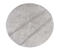 Teppich Kurzflor Wohnzimmer Webteppich Polypropylen Silberfarben Rund 120 Cm