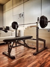 home gym, Hantelstange, Hantelbank, Gewichte,...