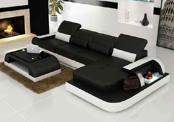 Wohnlandschaft Ecksofa Sofa Couch Ecksofa Polster Eck Garnitur Leder Couchen-image