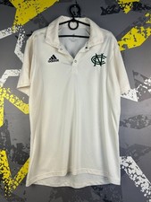 Notts Outlaws Jersey Cricket Polo Shirt White Adidas Trikot Men Size M ig93