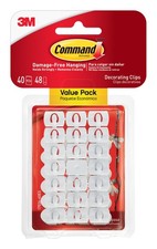 Decorating Clips, 40 Clips and 48 Strips, Damage-Free Hanging Light Clips wit... 0.32 per strip