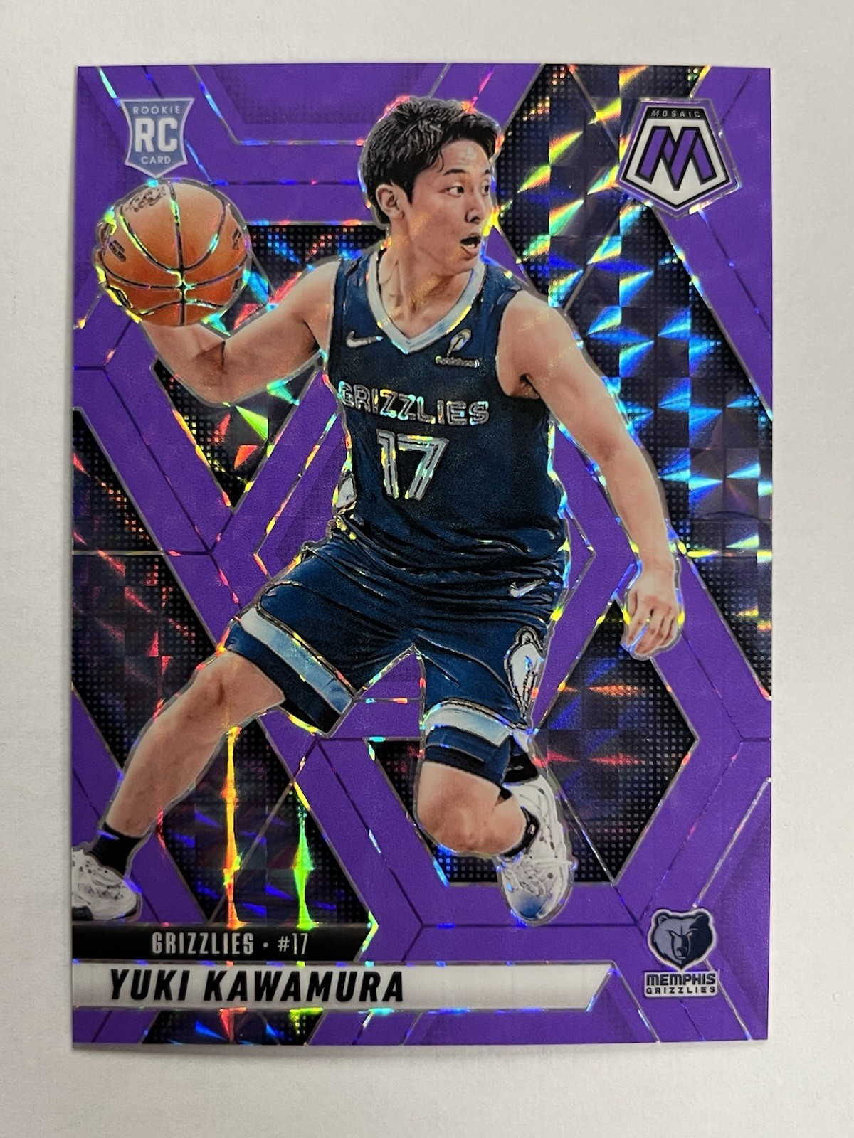 2024-25 Panini Mosaic Yuki Kawamura Purple Fluorescent /249 RC Grizzlies #209