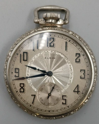 Antique 1927 Elgin Illinois Engraved Gold-Filled "Tivoli" Case Pocket Watch
