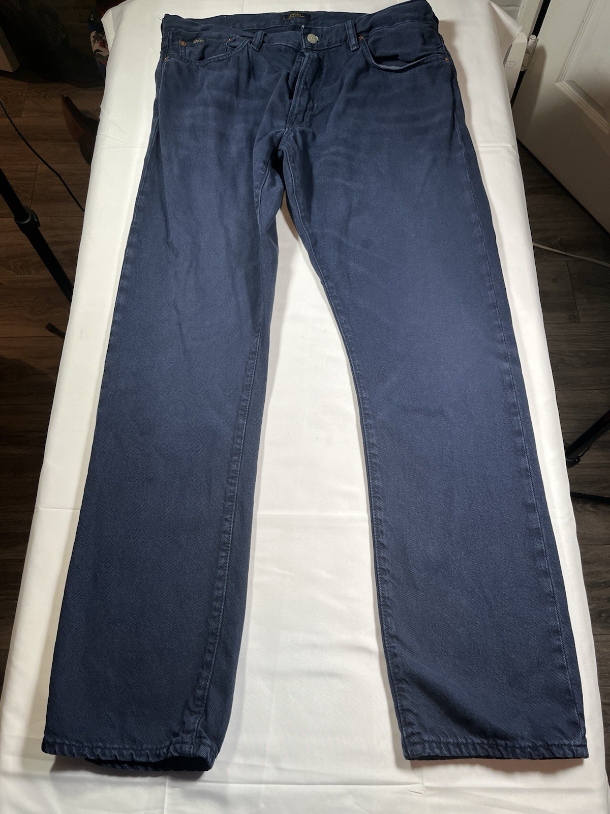 Polo Ralph Lauren Mens 34x32 Navy Blue Cotton 5-Pocket Straight Leg Pants Chinos