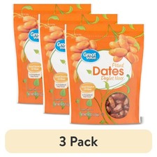 3 pack Pitted Deglet Noor Dates Dried Fruit, 8 oz