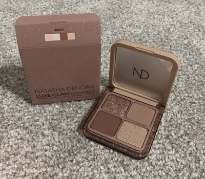 NATASHA DENONA LUXE GLAM COMPACT Quad Eyeshadow Palette ROSY - Full Size - NIB!