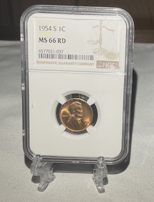 1954 s NGC MS66RD Lincoln Wheat Cent 1c Penny US coin
