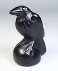 Natural Obsidian Quartz Crystal Stone Carved Bird Reiki healing /Gift