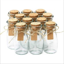 Otis Classic Small Glass Jars with Lids Set of 12 Mini Bottles Corks for