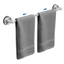 Adjustable Suction Cup Towel Bar for 14.6" - 24", Brushed Nickel, 1-pack