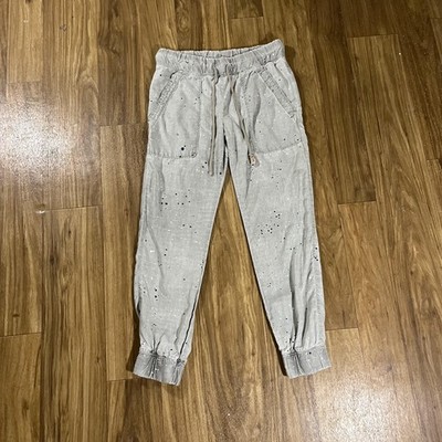 Cloth & Stone Pants Womens XS Gray Tencel Joggers Paint Splatter Anthropologie