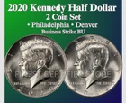 2020 P & D  KENNEDY HALF DOLLAR 2 COIN SET NEW BU  *