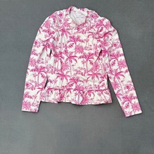 Janie and Jack Girls Pink Tropical Palm Tree Flamingo Rash Guard Swim Top 8