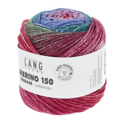 Wolle Kreativ! Lang Yarns - Merino 150 Dégradé Fb. 13 blau pink rot 50 g