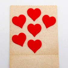 Sandylion Fuzzy Flocked Mini Red Heart Stickers Sheet Vintage 1980s AS IS