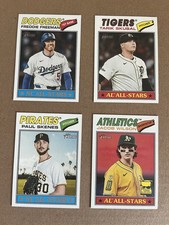 (4) 2026 Topps Heritage All-Stars Skenes Skubal Freeman Wilson #’s 33 281 17 350