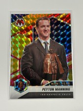 2021 Panini Mosaic Peyton Manning MOTY Red and Yellow Prizm /80