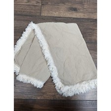 Bettrkind Organic Baby Swaddle Blanket Tan Off White Fringe Edge Muslin
