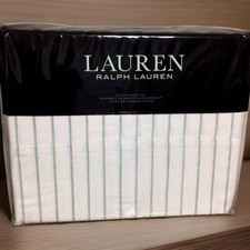 Brand New Ralph Lauren Queen Size Sheet Set Sateen Spencer Stripe Color Sage