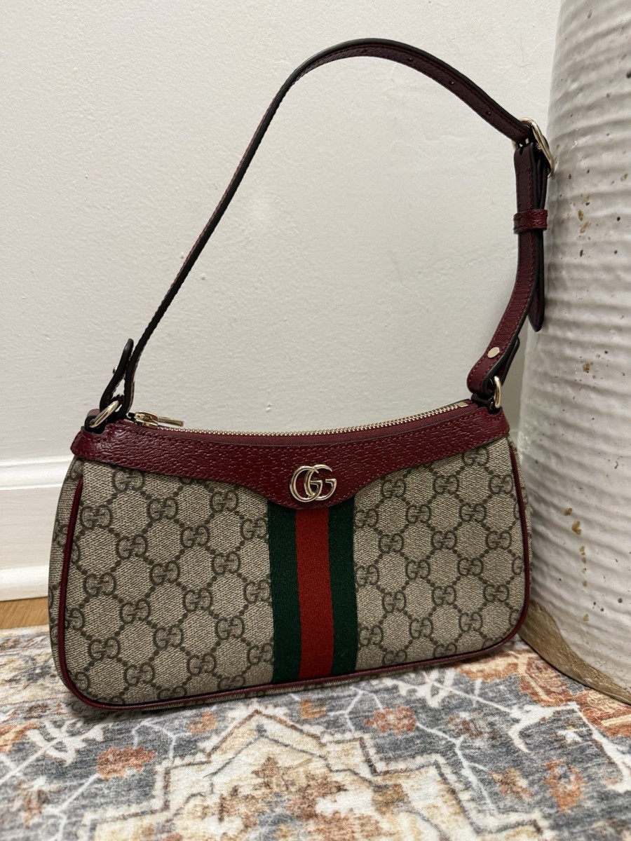 Gucci Ophidia Small Shoulder Bag Red GG Monogram Logo | eBay