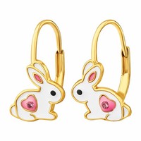 Kinder Ohrringe Hase Ostern 925 Silber MäDchen OhrhäNger Kinderschmuck