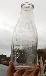 milk bottle : lovely large early LCS London Co op dairy quart