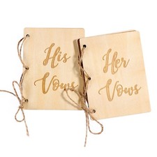 His and Her Vow Books for Wedding Reusable Rustic Kraft Paper Beige Notebook