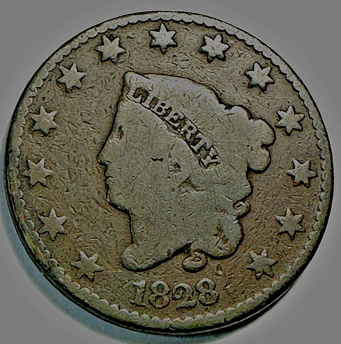 1828 Coronet Large Cent 505