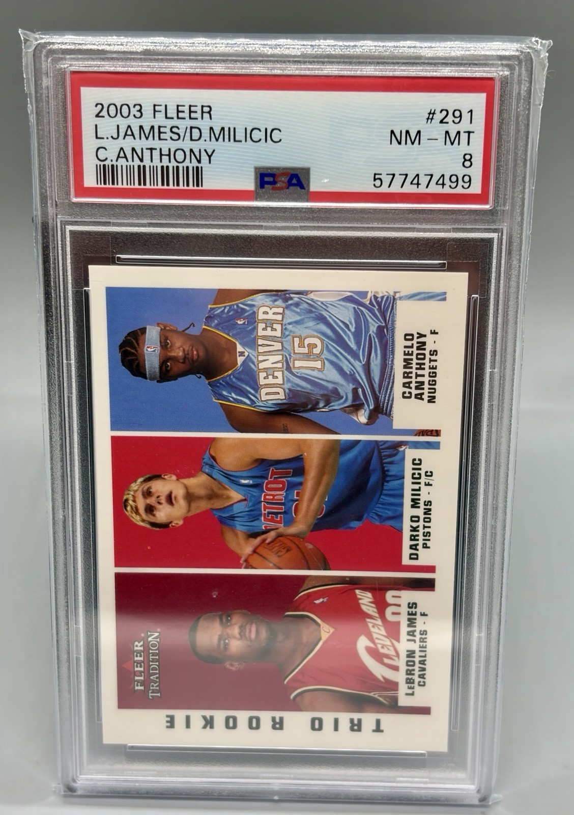 2003 Fleer Tradition LeBron James Carmelo Anthony Darko RC PSA 8 #291