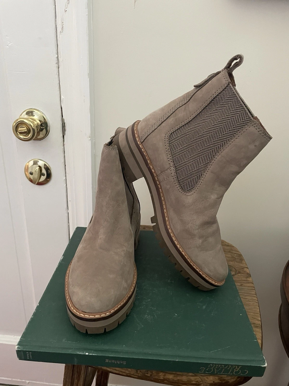 Timberland Donna Courmayeur Valley Chelsea Taupe Nubuk Tg 6