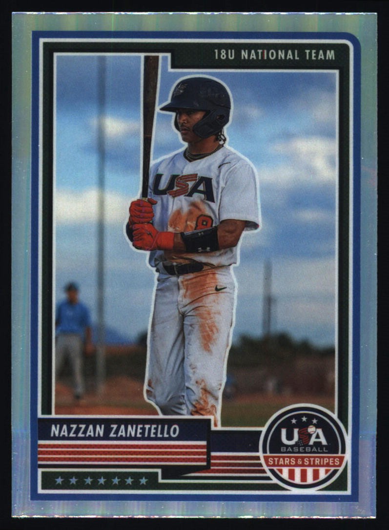 2023 Panini Stars & Stripes USA Baseball #20 Nazzan Zanetello Silver