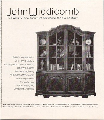 John Widdicomb Vintage Magazine Ad Fine Furniture Cabinetry Mid-Century 1973