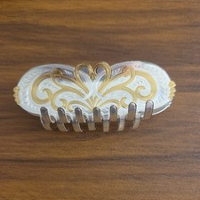Western Style Large Hair clip Two Tone Gold over Silver Metal Claw Clip Rodeo