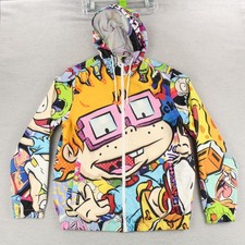 Nickelodeon Members Only Rugrats Hooded Windbreaker Jacket Mens Size Medium Poly