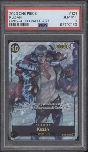 Kuzan One Piece Card Game OP02 Alternate Art #121 PSA 10