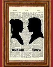 Han Solo Princess Leia Star Wars Dictionary Art Print Picture Poster Love You