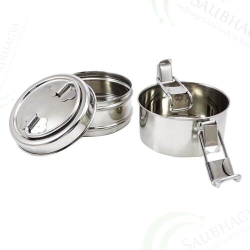 Stainless Steel Tiffin Lunch Box Indian 2/4 Layer Tier Stackable Food Storage UK - Picture 8 of 13