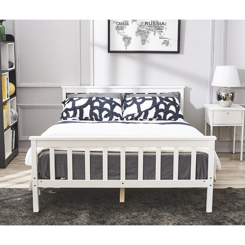 Pine Wooden 4FT6 Double Bed Frame Slatted Bedframe Bedroom Furniture - Picture 2 of 19