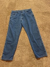 Wrangler Rugged Wear Men Jeans Size 42 Blue Denim 42X32 Bootcut Cotton Blend