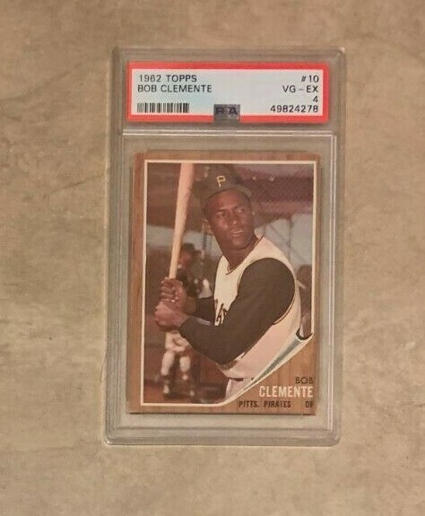 1962 Roberto Clemente #10 Topps Pittsburgh Pirates PSA Graded 4 VG-EX